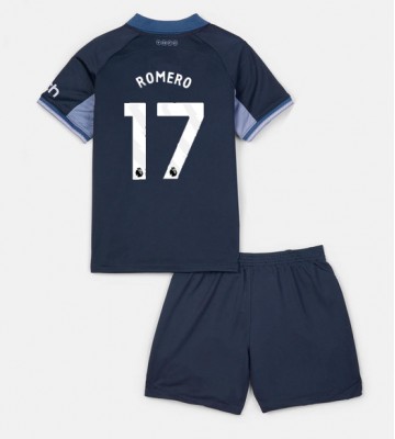 Tottenham Hotspur Cristian Romero #17 Replica Away Stadium Kit for Kids 2023-24 Short Sleeve (+ pants)